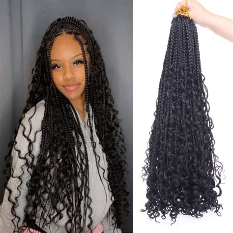 Buy Xtrend 24inch 8packs Boho Box Braids Crochet Hair With Curly Hair