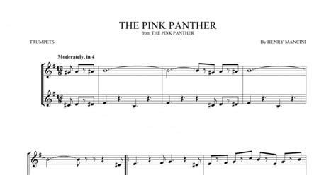 The Pink Panther Trumpet Duet Print Sheet Music Now
