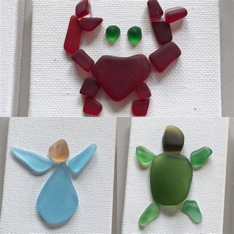 A Few Sea Glass Projects In The Works Having Fun With Shapes And Colors  Sea Crafts Sea Glass