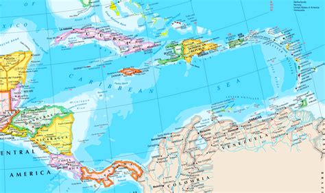 Large Detailed Map Of Caribbean Sea With Cities And Islands 