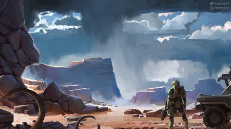 Made A Digital Painting In The Spirit Of The Halo Infinite Trailer D
