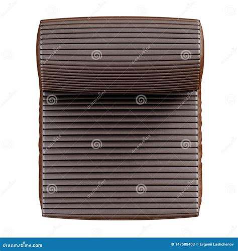 Brown Leather Armchair On White Background 3d Rendering Top View Stock