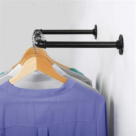 Wall Mounted Clothes Rack 22 Inch Industrial Pipe Coat Hanger Clothes