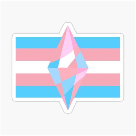 Trans Pride Flag With Plumbob Sims 4 Sticker For Sale By Leahsfox