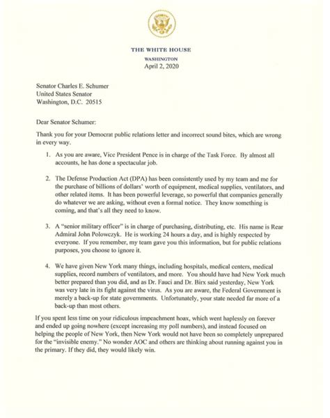 Write a letter to santa and bring back the lost art of letter writing. An Open Letter from President Trump to Chuck E. Cheese Schumer