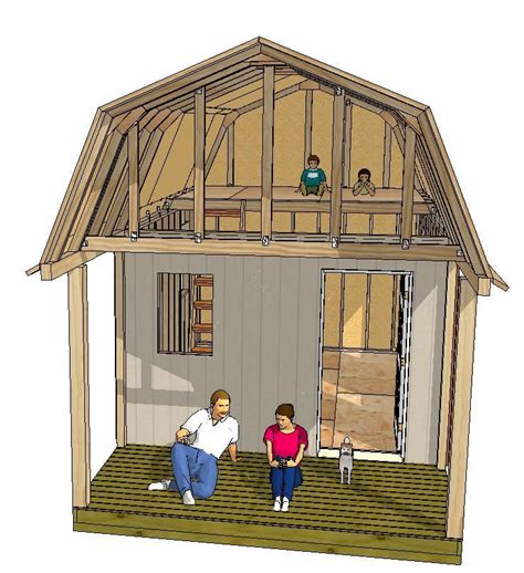 This 12x16 Gambrel Shed Has A Nice Front Porch And Huge Loft For