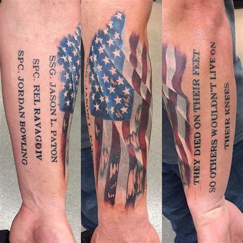 Fallen Soldier Forearm Tattoo Veteran Ink