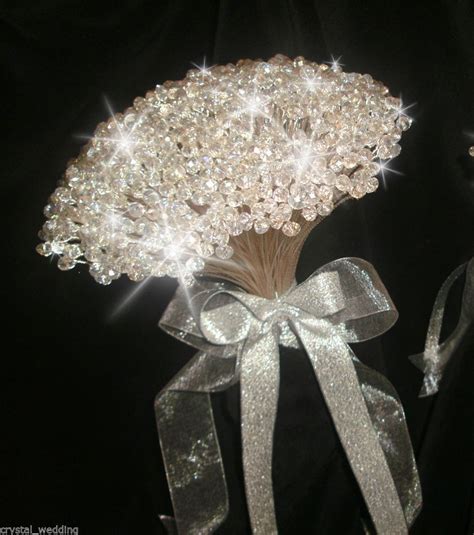 Details About Crystal Bouquet Elegance Wedding Brides 10 Inch Bouquet