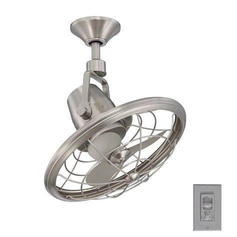 These fans are also called flush mount ceiling fans or low profile ceiling fans. 18" Oscillating Ceiling Fan Brushed Nickel Indoor Outdoor ...