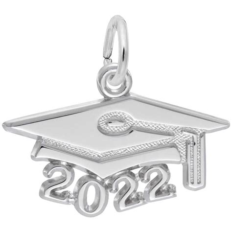Rembrandt Large Graduation Cap 2022 Charm Sterling Silver Precious