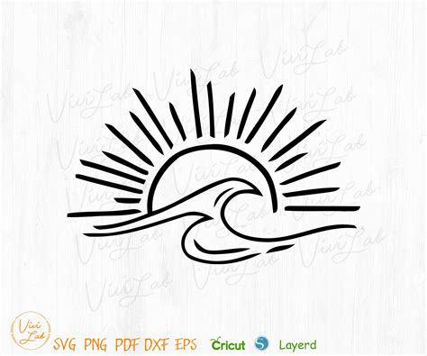 Sunshine And Ocean Wave Svg Png Vector