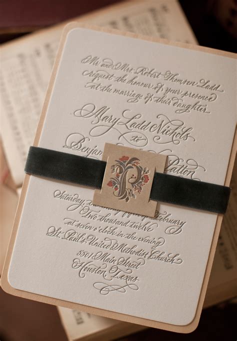 Mary Bens Elegant And Rustic Letterpress Wedding