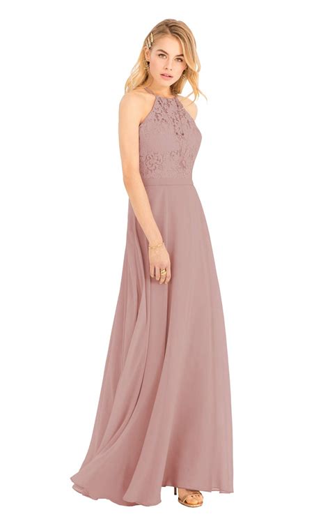 Womens Halter Lace And Chiffon Formal Evening Gown Long Bridesmaid