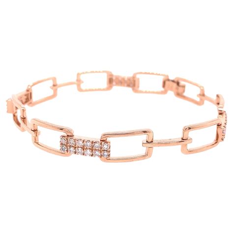 Roberto Coin Rose Gold And Diamond Bracelet For Sale At Stdibs