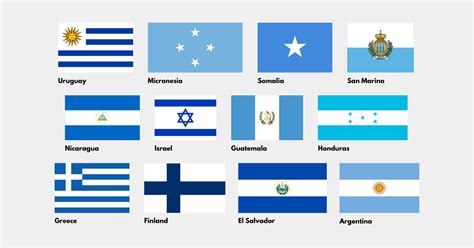 Blue And White Flag 30 Country Flags With These Colors