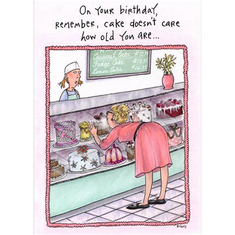 Oatmeal Studios Woman At Bakery Counter Funny Birthday Card For Her