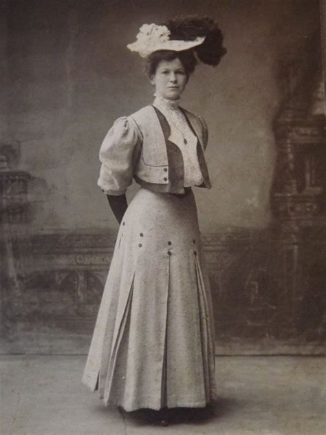Vintage Original 1890s Photo Of Young Woman In Walking Costume This