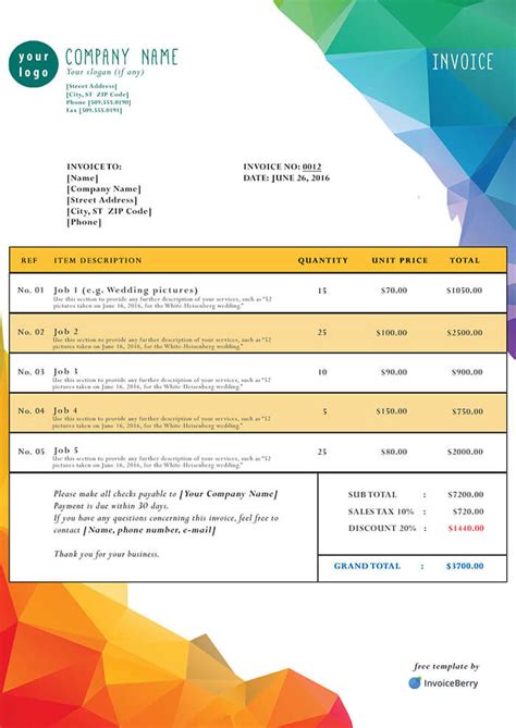 Free Uk Invoice Template Sample 3 Download Invoiceberry