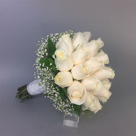 White Roses Bridal Bouquet Flowersandservices