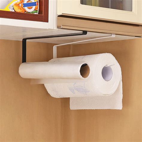 Tebru Kitchen Cabinet Steel Roll Paper Holder Paper Towel Rack Hanger