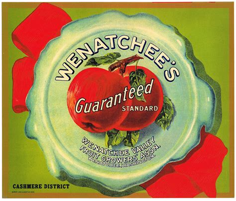 Original Vintage Apple Crate Label 1930s Red Seal Guaranteed Cashmere