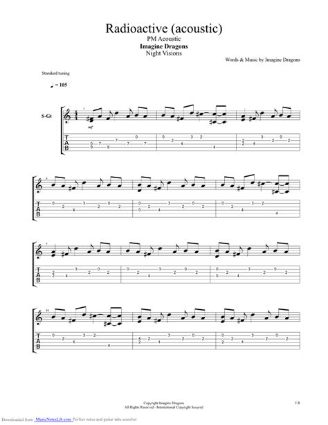 Radioactive Acoustic Guitar Pro Tab By Imagine Dragons