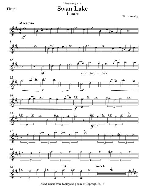 Tchaikovsky Swan Lake Finale Sheet Music Cello Sheet Music Flute