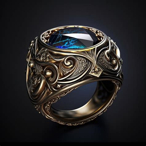Premium Ai Image Fantasy Ring Magic Jewelry For Witch Or Wizard Ai