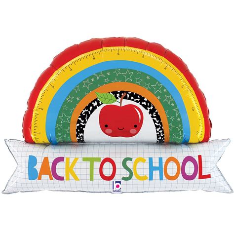 35 In Betallic Back To School Rainbow Banner Balloon 25228