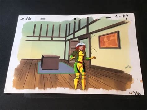 X Men Rogue Animation Cel And Background 1990s Tv Series Marvel Comics