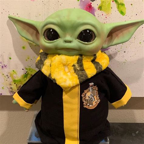 Painted Yodas On Instagram “custom Baby Yoda Harry Potter Hufflepuff