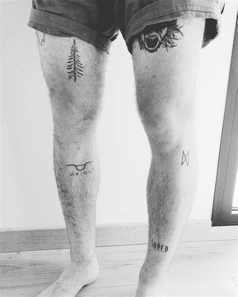 Small Tattoo Men Leg Black White Small Tattoos For Guys Leg Tattoos Small Tattoos For Guys