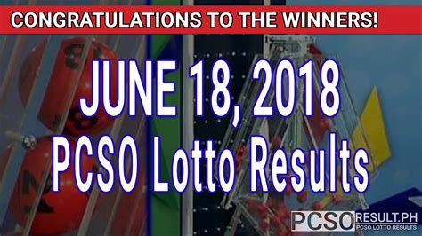 Then, use these numbers to predict the winning number of 4d result malaysia today live as well as in future. PCSO Lotto Results Today June 18, 2018 (6/55, 6/45, 4D ...