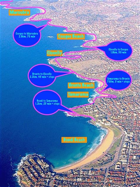 Bonid beach australia map : Bondi to Coogee coastal walk map | Coogee beach, Future ...