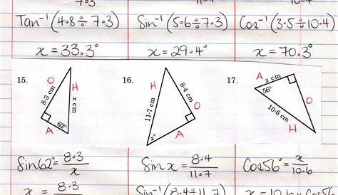 math worksheet answers trigonometry