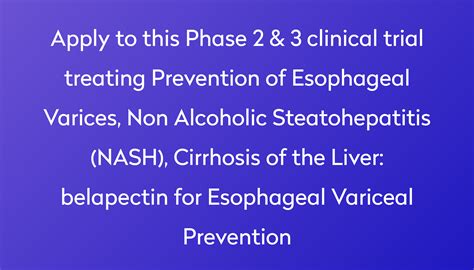 Belapectin For Esophageal Variceal Prevention Clinical Trial 2023 Power