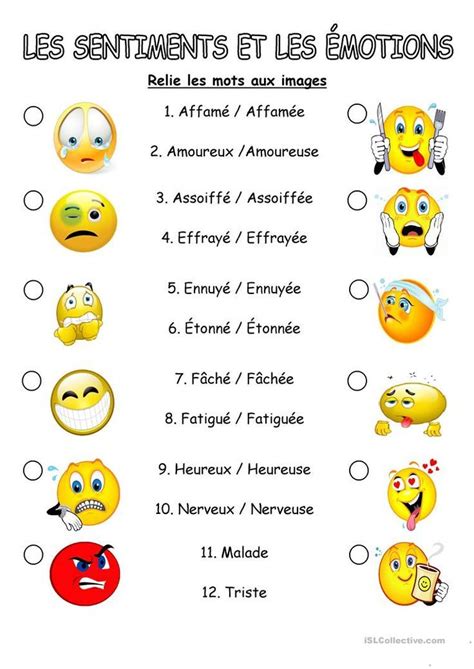 Les Sentiments Et Les émotions Teaching French French Expressions