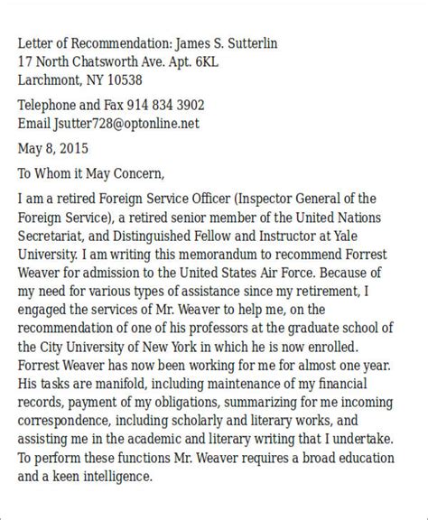 Whether it's the air force, the army, the marines, or the navy, there's a good chance a letter of recommendation will be required at some point in a when selecting a writer for a military letter of recommendation, keep in mind that extra weight is given to recommenders who are high ranking. FREE 6+ Sample Air Force Letter of Recommendation in MS Word | PDF