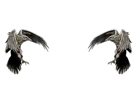 Flying Norse Raven Tattoos Designs Raven Tattoo Viking Tattoos
