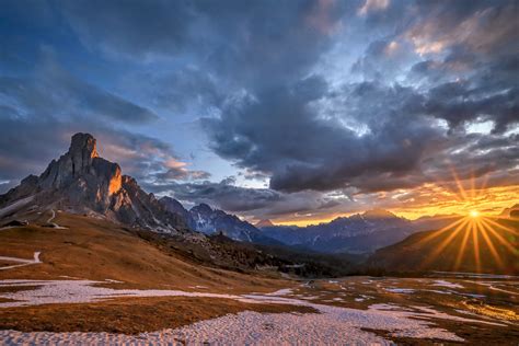 Sunrise Over The Dolomites In The Passo Giau In Northern I Flickr