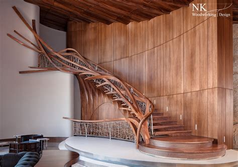 Curved Staircase Stair Gallery — Nk Woodworking And Design