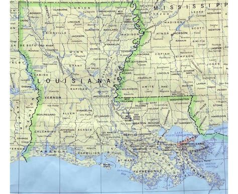 Louisiana Map With Cities And Towns