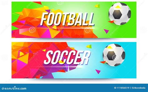 Banners For Football Teams Championships Of Soccer Low Poly Backdrop