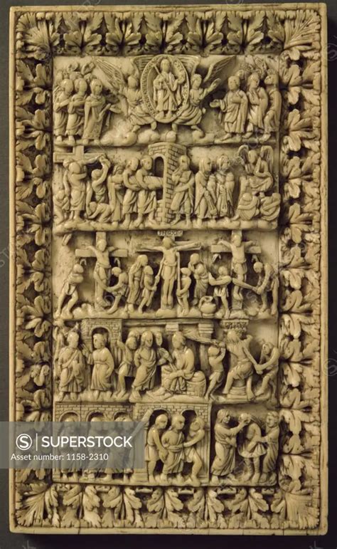 Scenes From Passion Of Christ Carved Ivory Relief Superstock