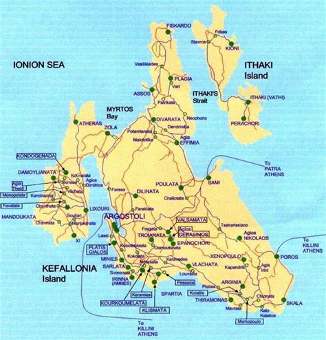 Large Map Of Kefalonia Ithaki