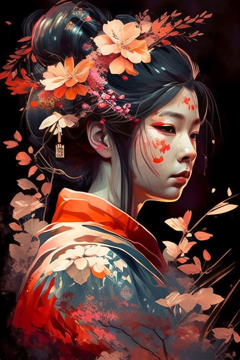 Künstlerische Illustration Geisha Art And Tradition Japanese Culture