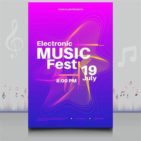 Elegant Electronic Music Festival Flyer In Creative Style With Modern