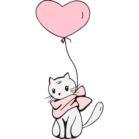 Cat And Balloon Free Svg