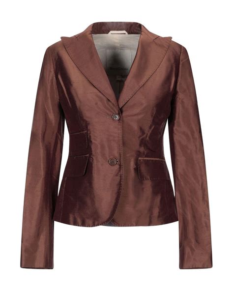 Henry Cottons Silk Suit Jacket In Cocoa Brown Lyst
