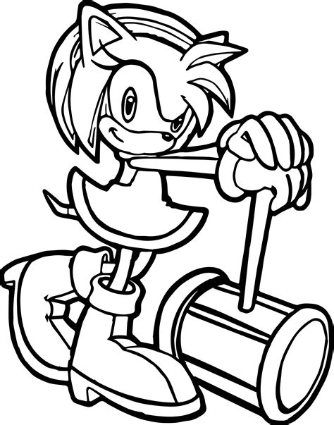Amy Rose Sonic Adventure Sketch Coloring Page